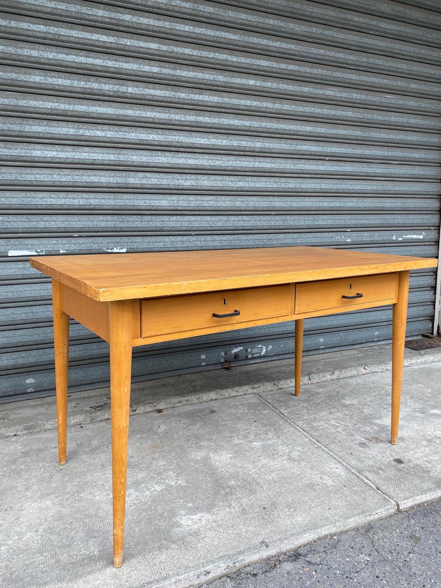 Oak desk by José Espinho, Portugal, 1960s.