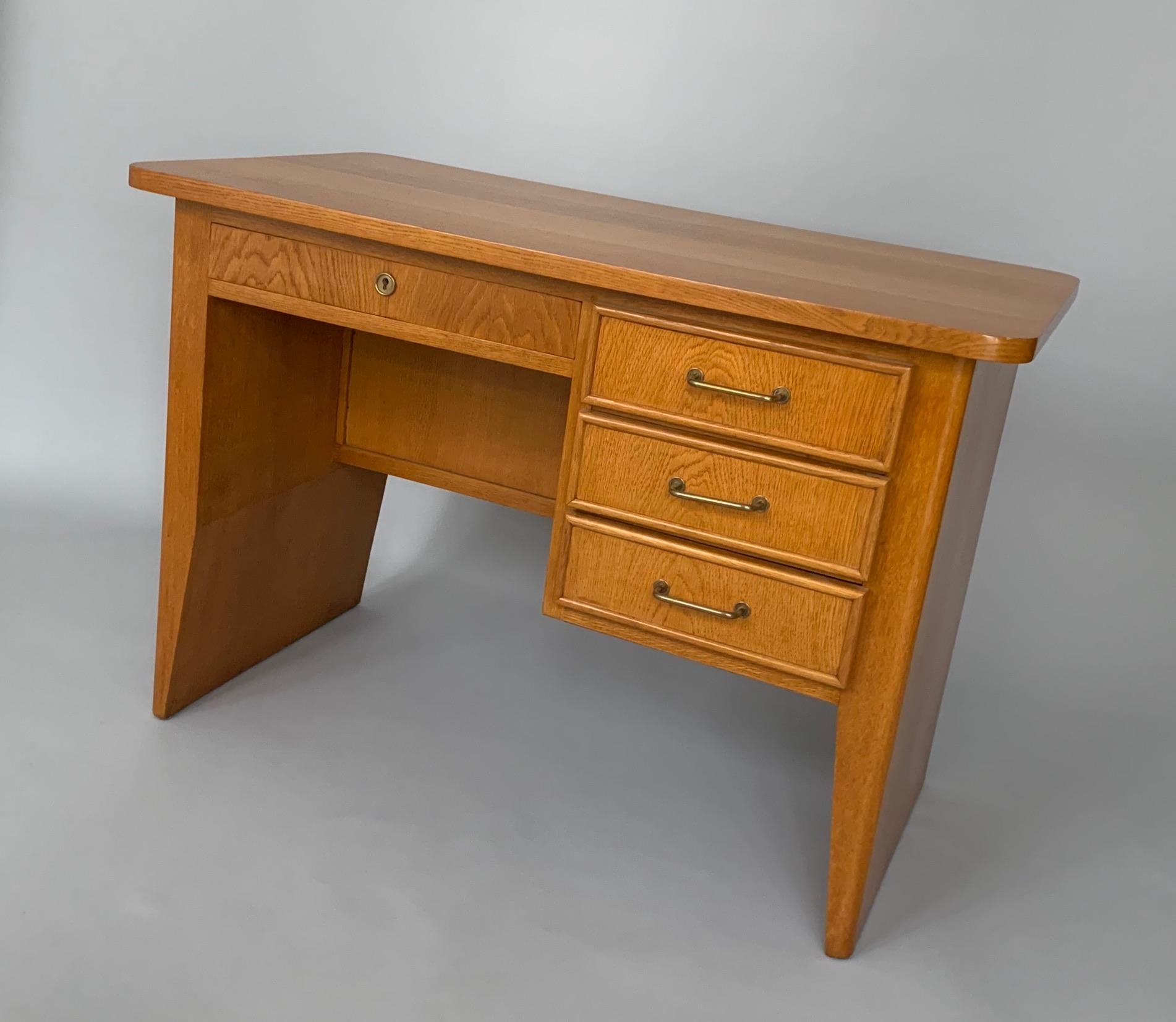 20th Century Oak Desk by Rene Gabriel For Sale