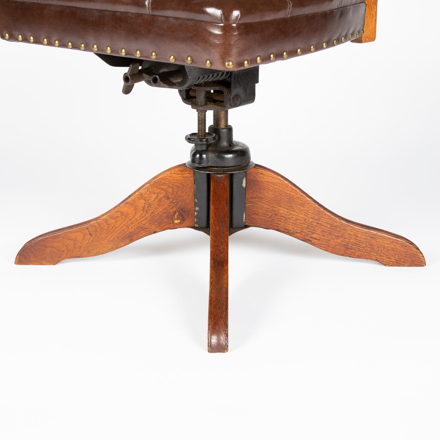 Leather Oak Desk Chair