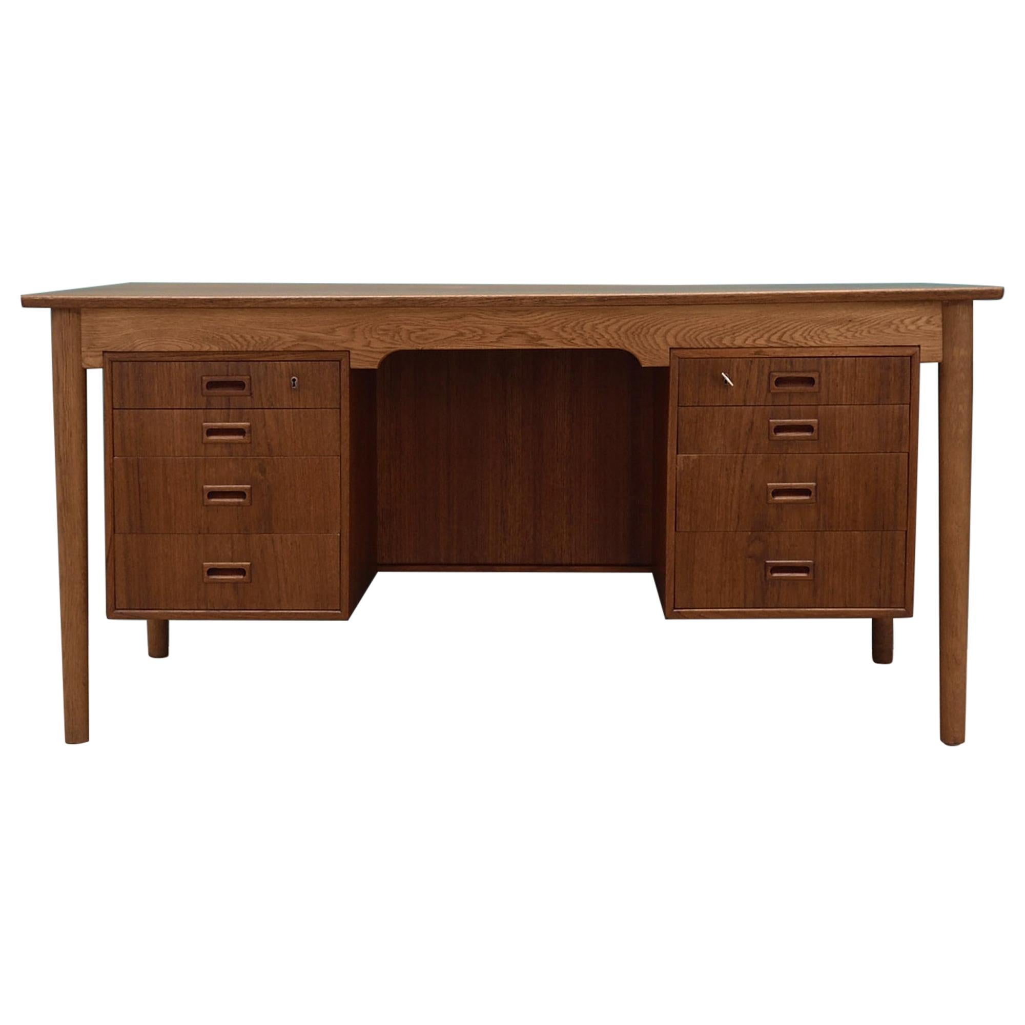 Oak Desk, Danish Design, 1970s For Sale