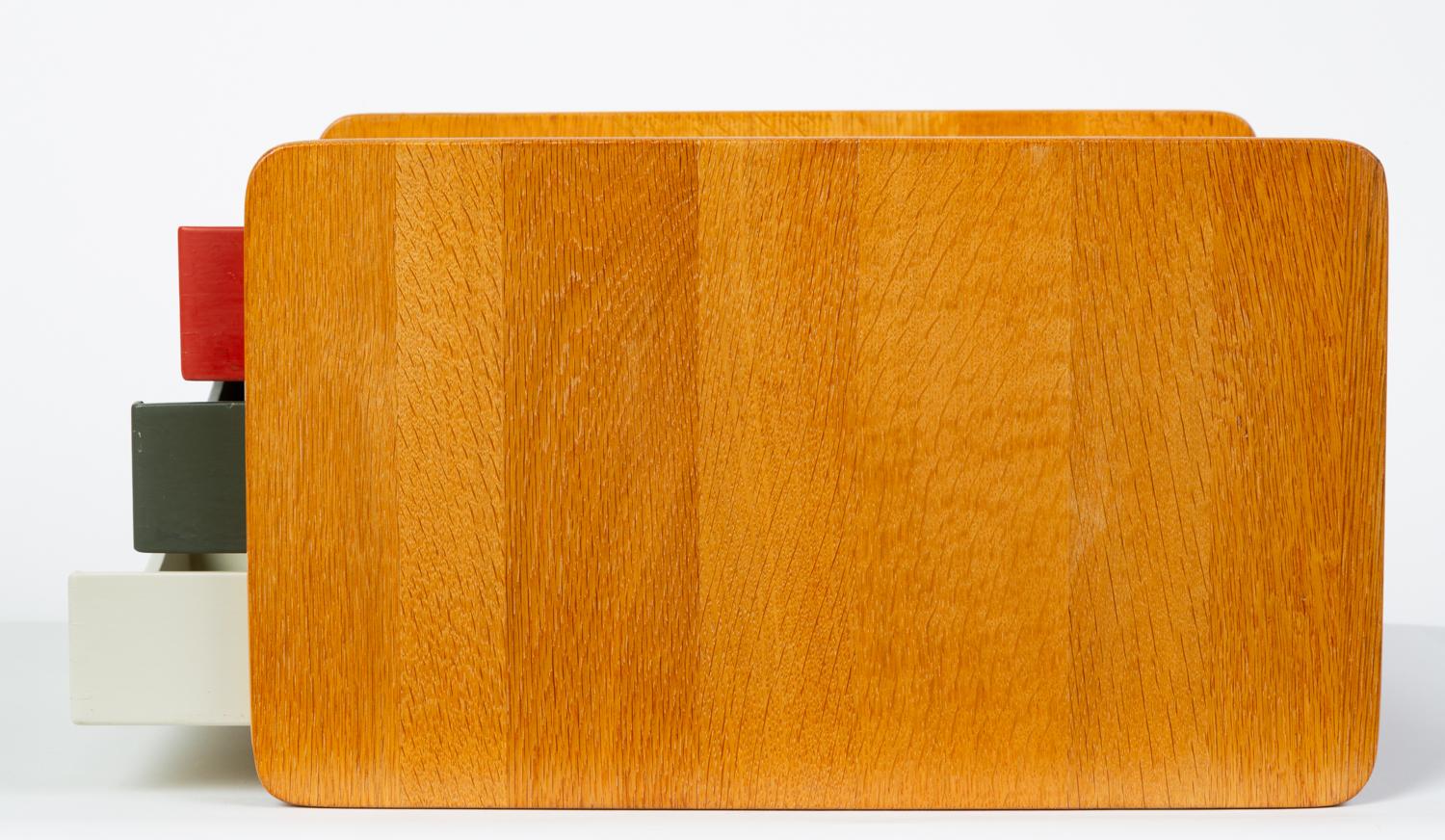 Oak Desk Organizer with Painted Drawers by Børge Mogensen for Karl Andersson In Excellent Condition In Los Angeles, CA