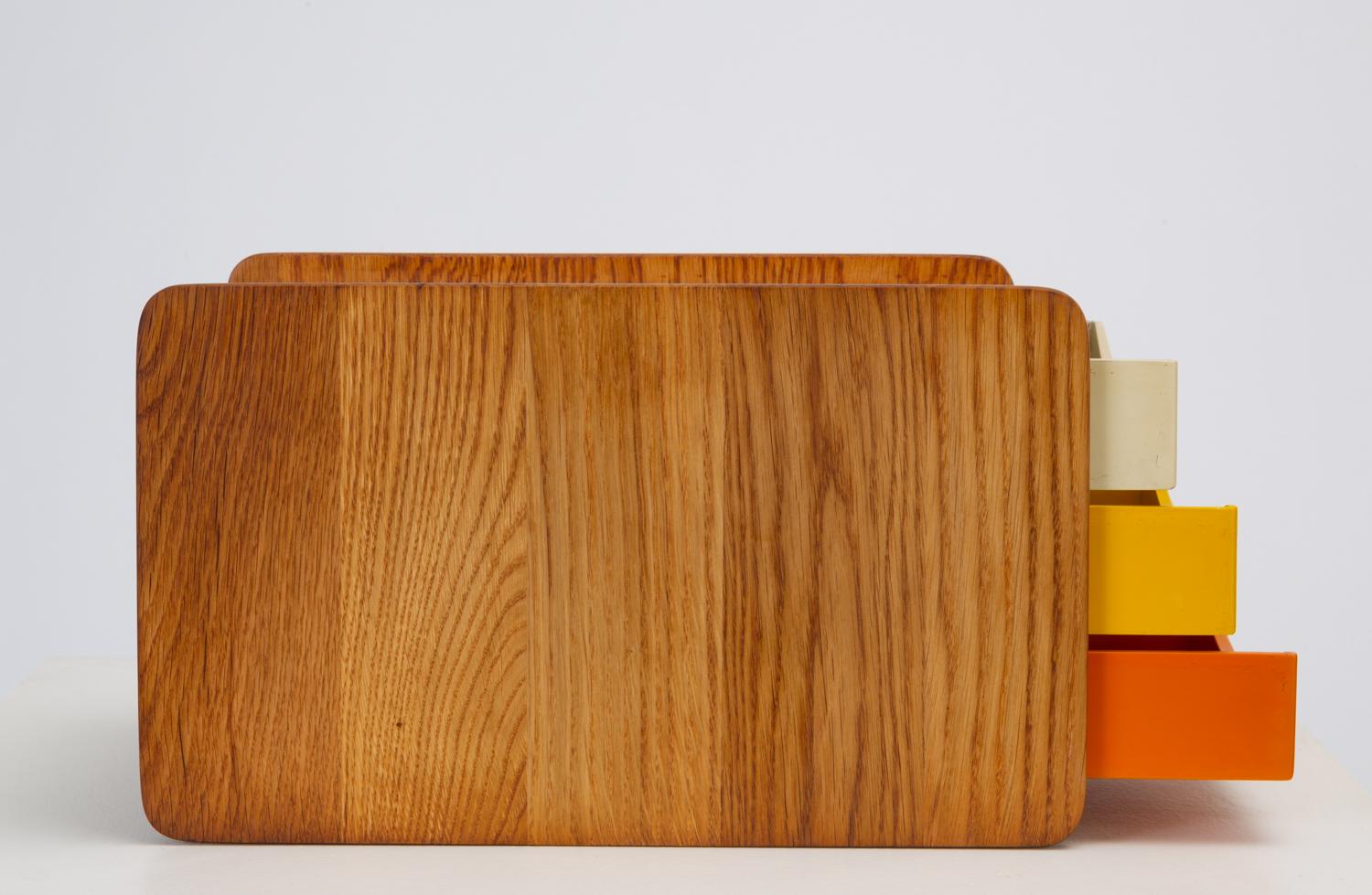 20th Century Oak Desk Organizer with Painted Drawers by Børge Mogensen for Karl Andersson