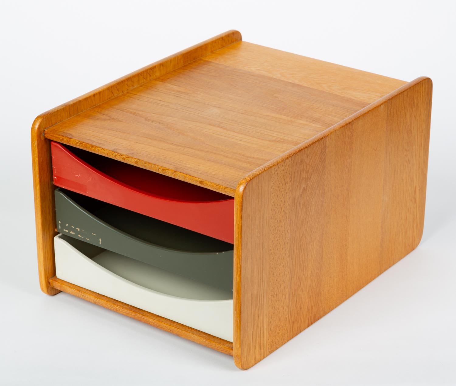 Oak Desk Organizer with Painted Drawers by Børge Mogensen for Karl Andersson 2