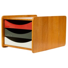 Oak Desk Organizer with Painted Drawers by Børge Mogensen for Karl Andersson
