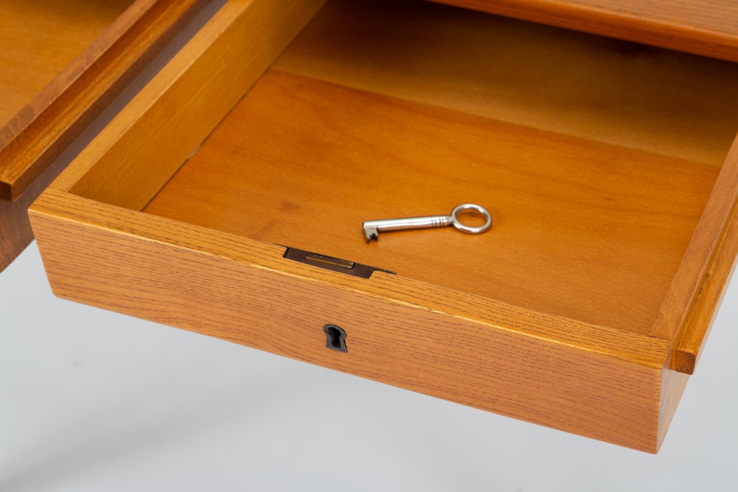 Oak Desk with Integrated Shelf and Ebonized Legs by Hartmut Lohmeyer 5