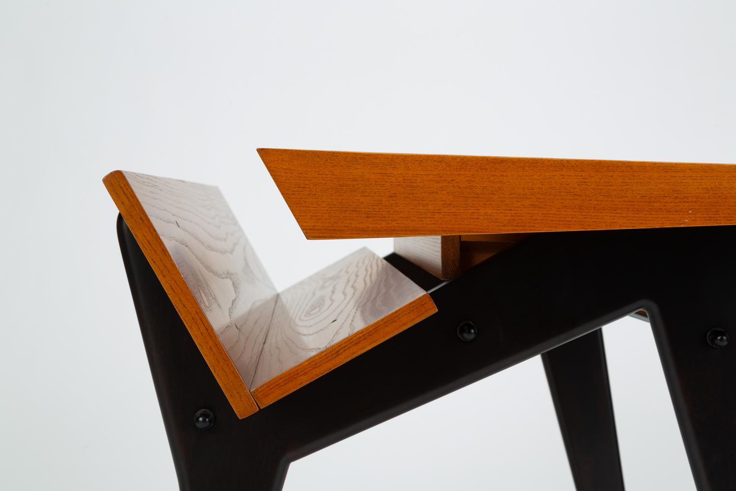 Oak Desk with Integrated Shelf and Ebonized Legs by Hartmut Lohmeyer 6
