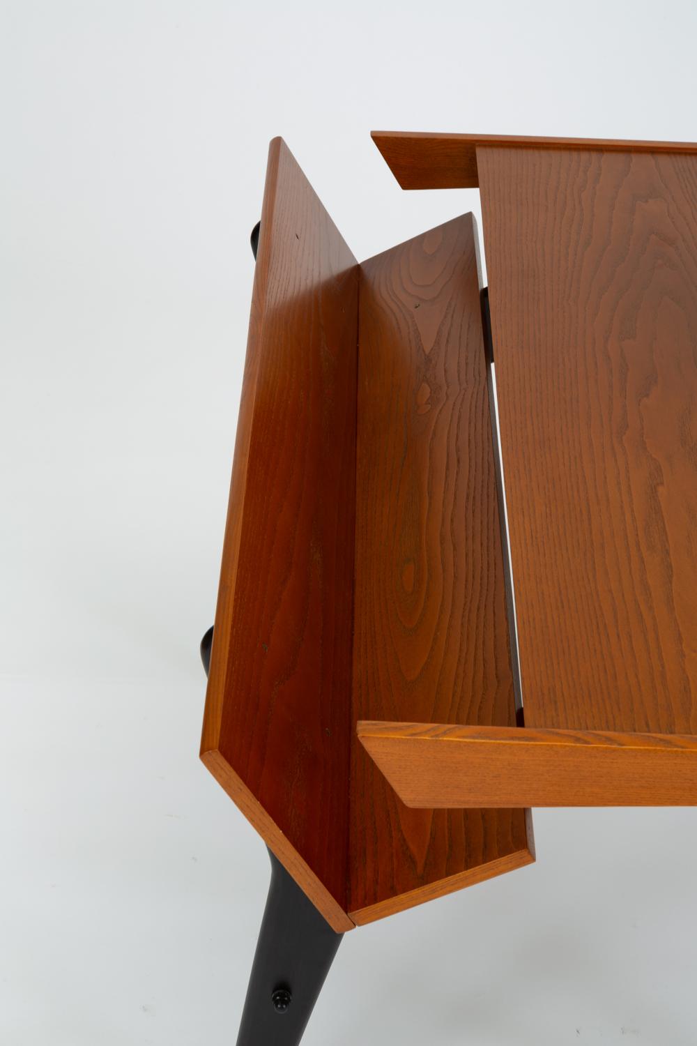 Oak Desk with Integrated Shelf and Ebonized Legs by Hartmut Lohmeyer 7