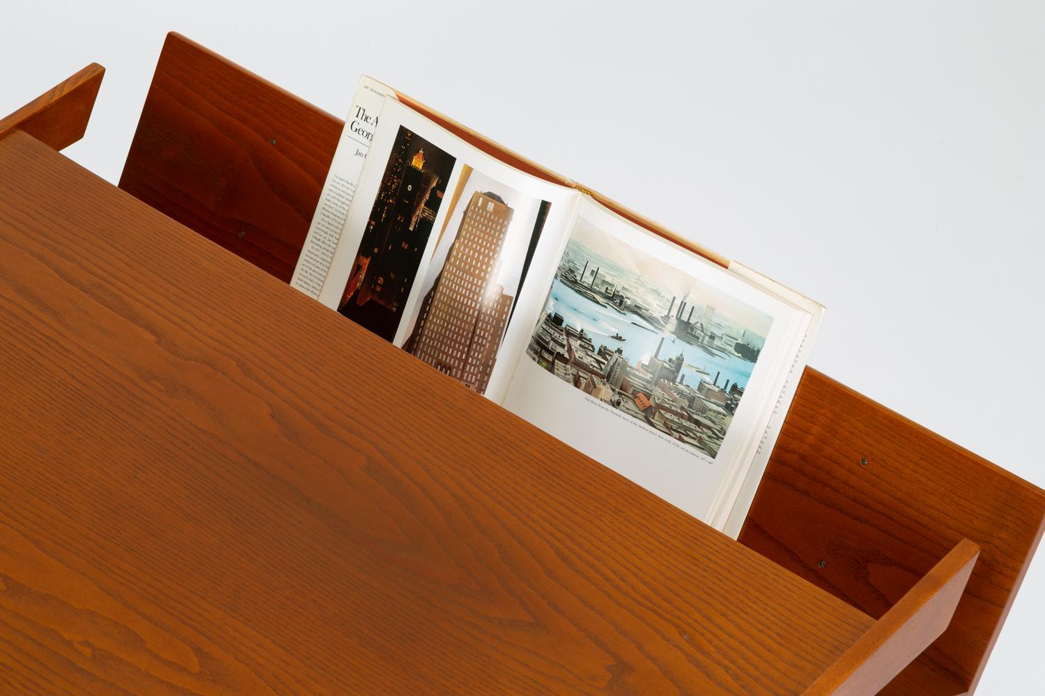 Oak Desk with Integrated Shelf and Ebonized Legs by Hartmut Lohmeyer 9