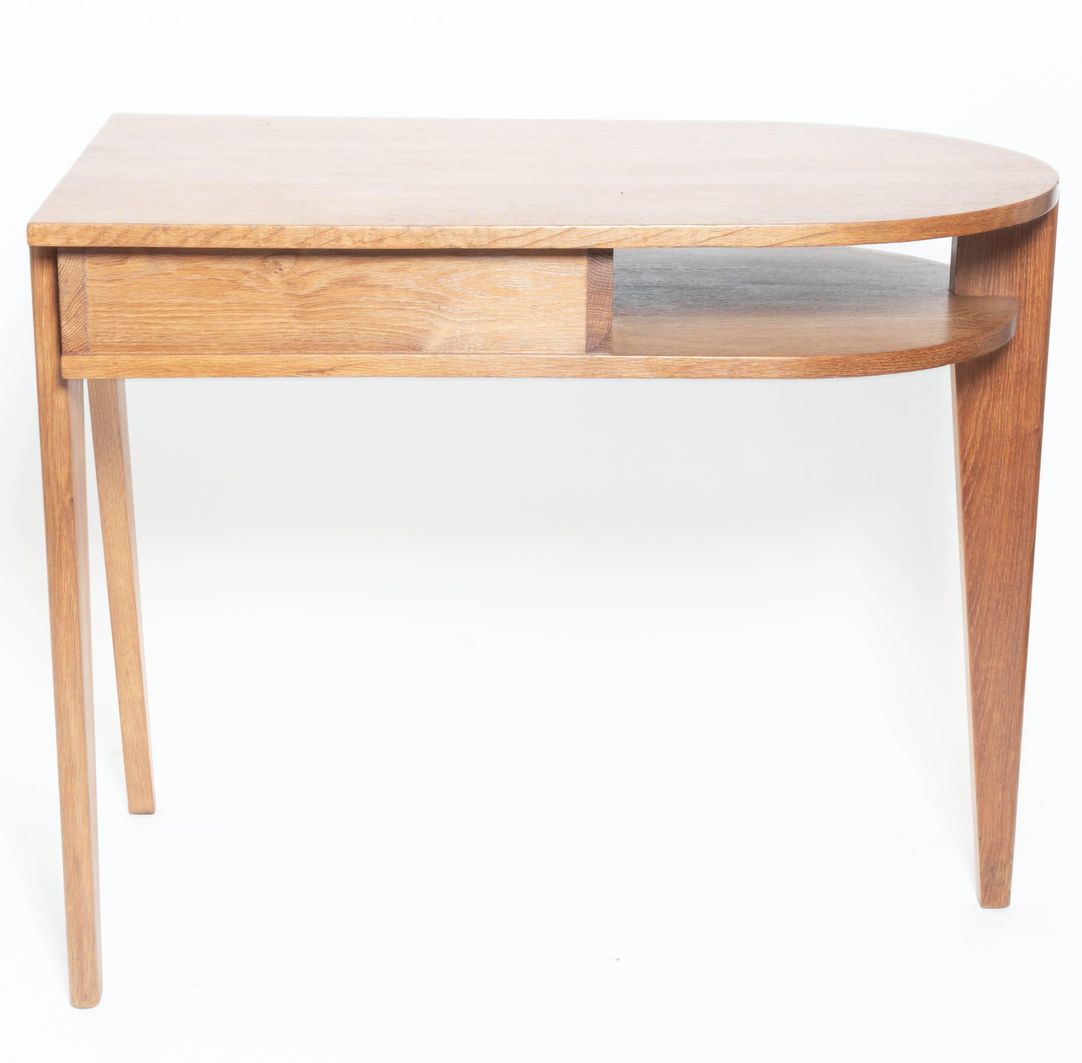 Oak Tripod Desk in the Manner of Jacques Adnet, France, c. 1950s 4
