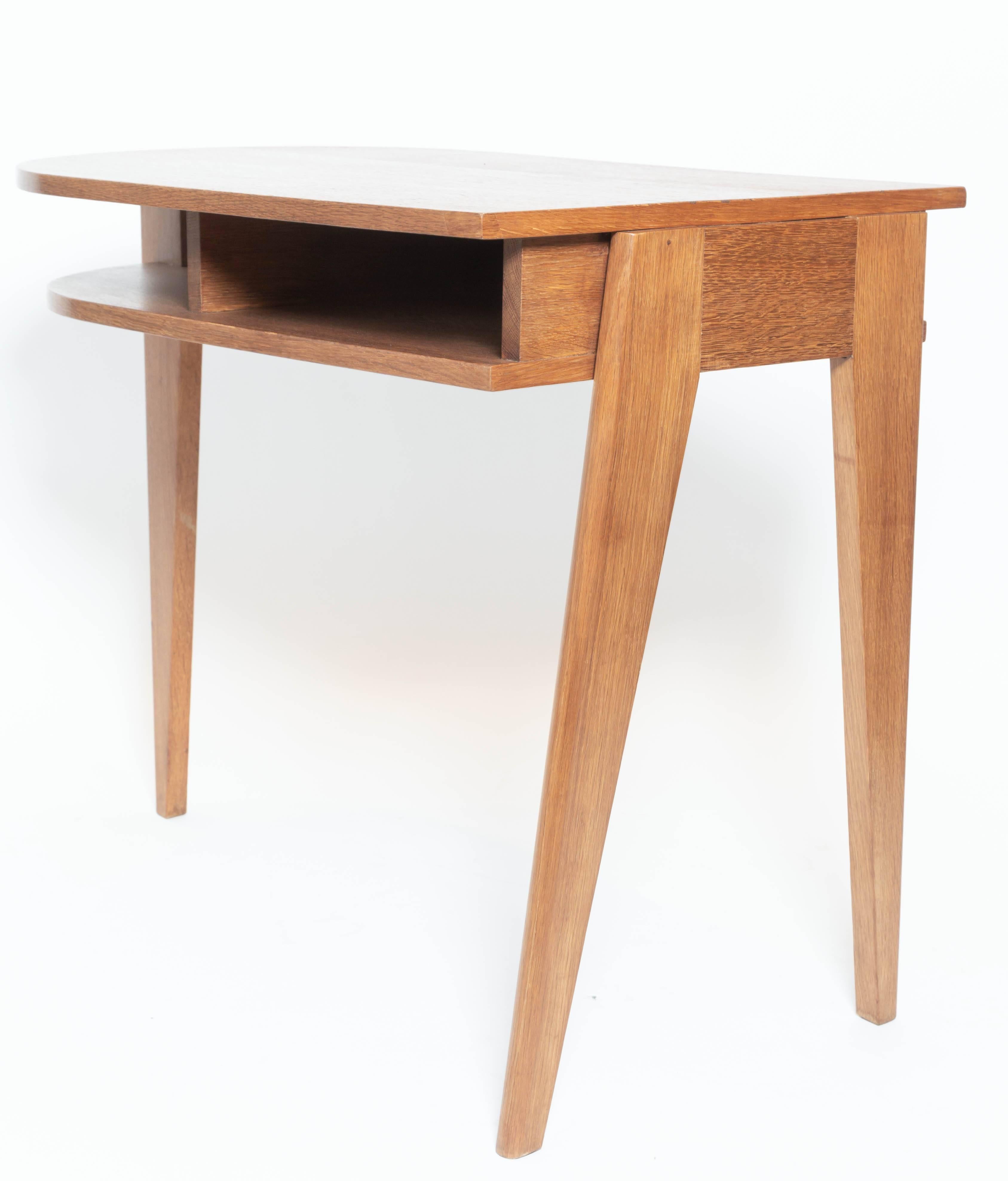 Oak Tripod Desk in the Manner of Jacques Adnet, France, c. 1950s 2