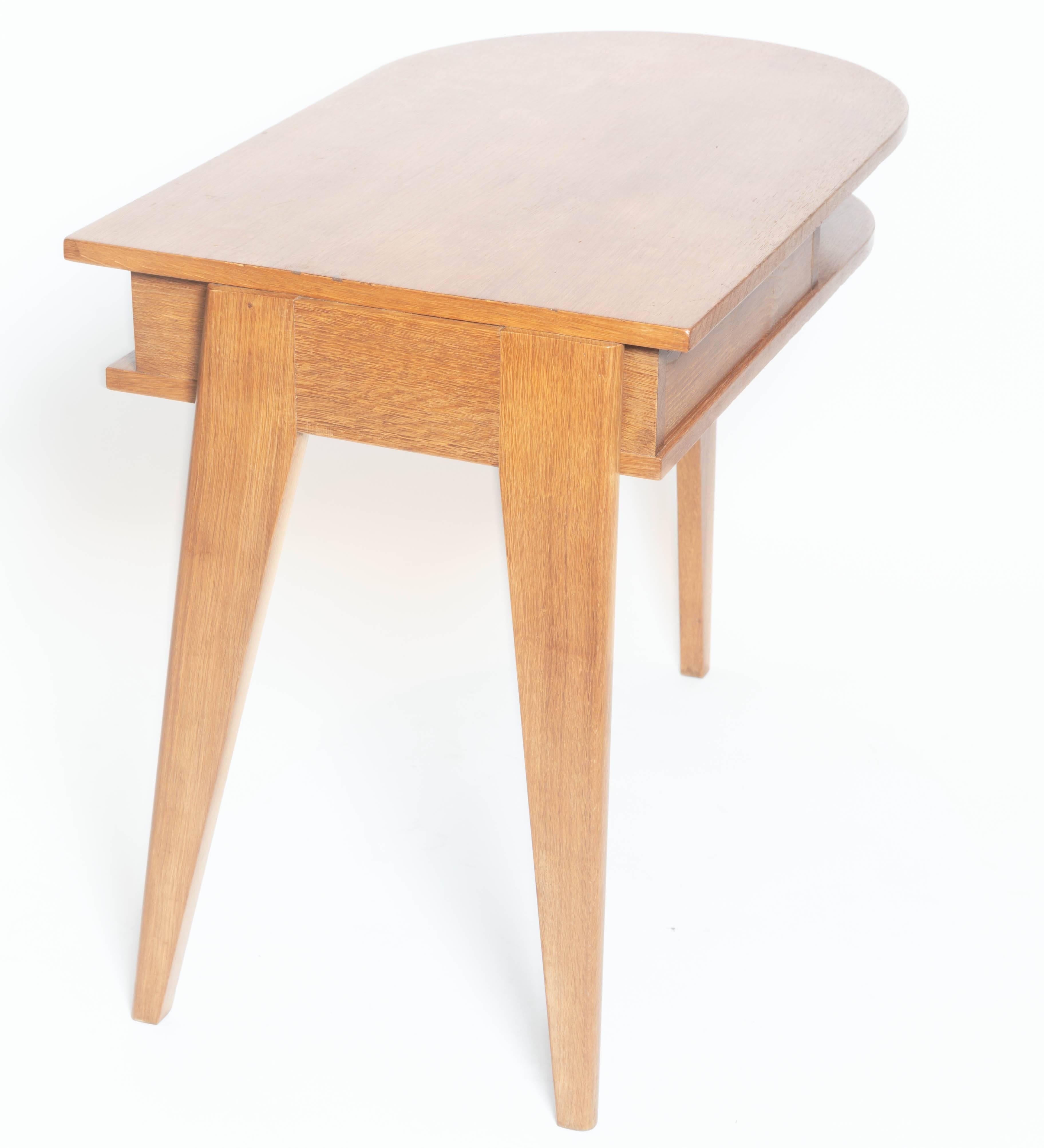 Oak Tripod Desk in the Manner of Jacques Adnet, France, c. 1950s 3