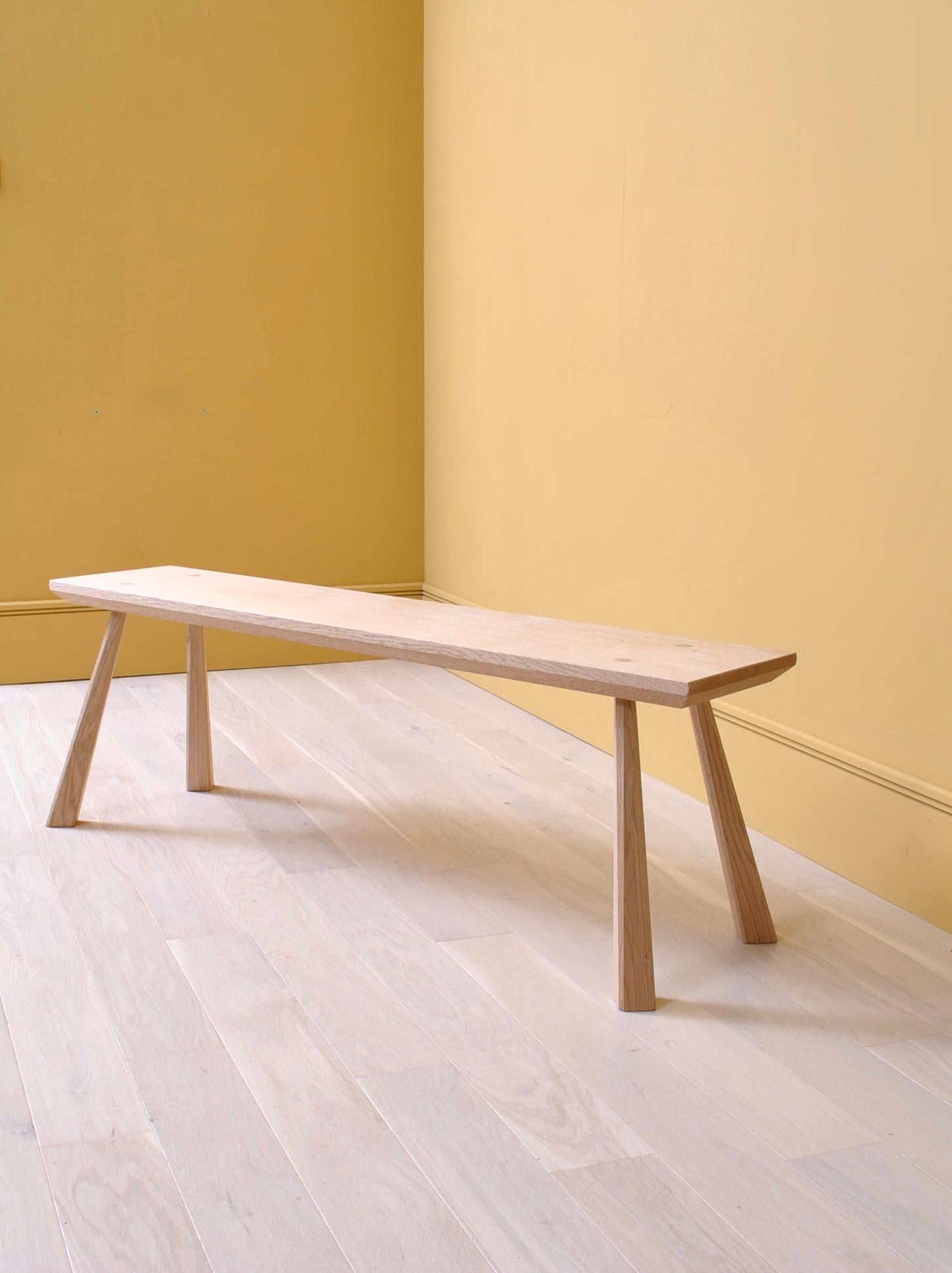 Modern English Oak Dining Bench, Handcrafted