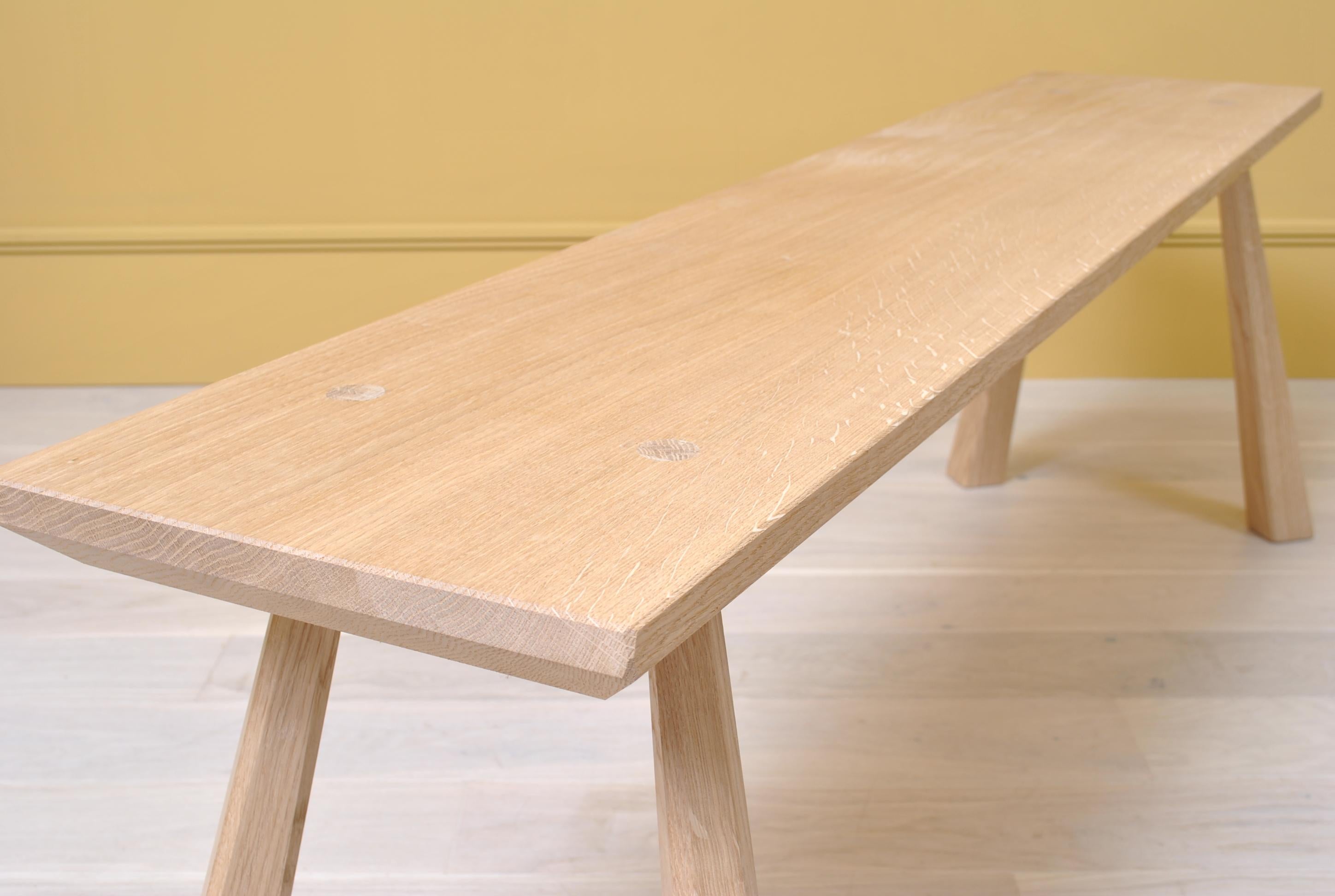 English Oak Dining Bench, Handcrafted 1