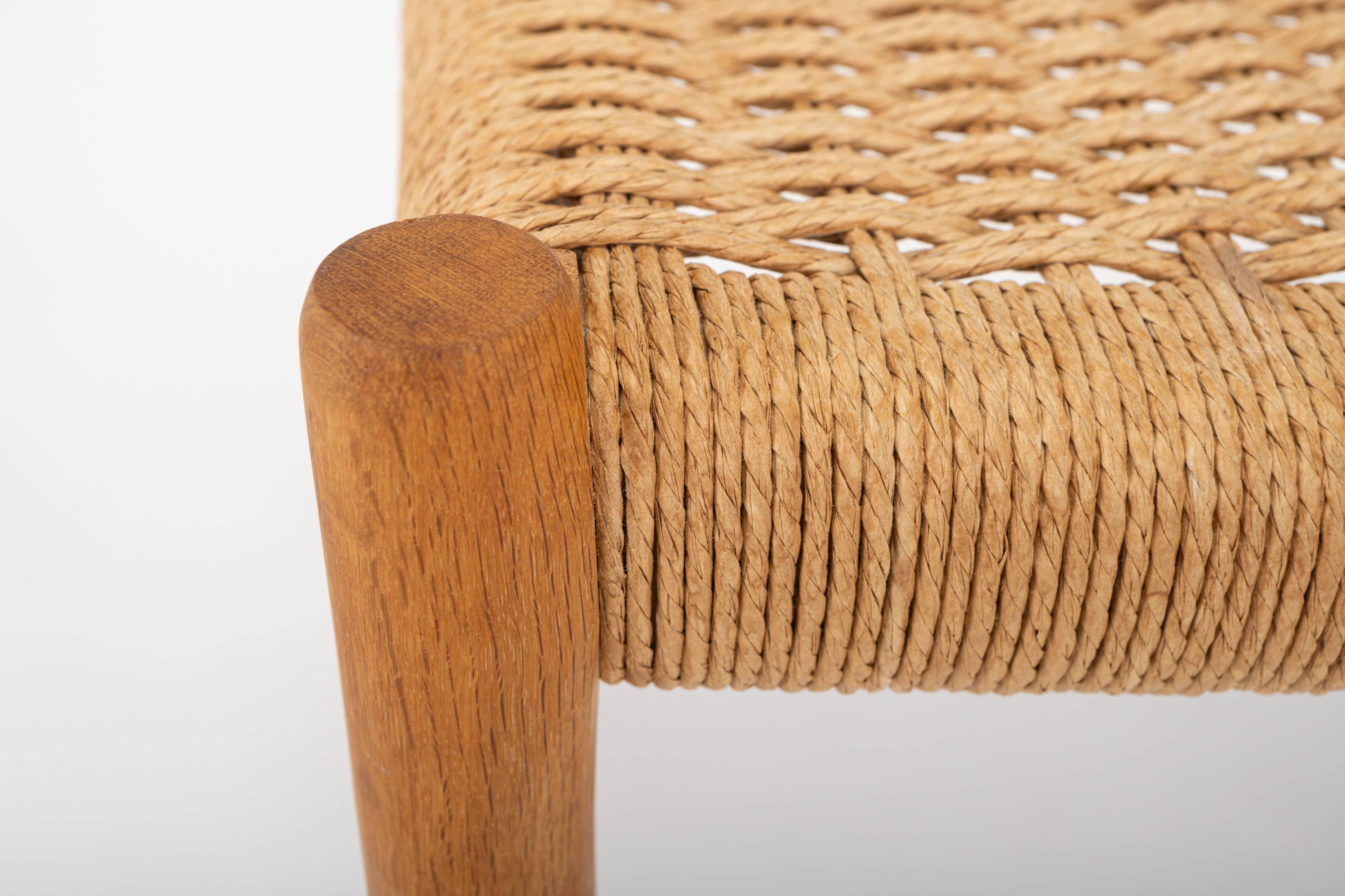 20th Century Oak dining chair and papercord by Niels Otto Møller for J.L. Møllers Møbelfabrik