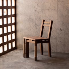 Oak Dining Chair with Burnt Orange Nylon Cord Atara 01
