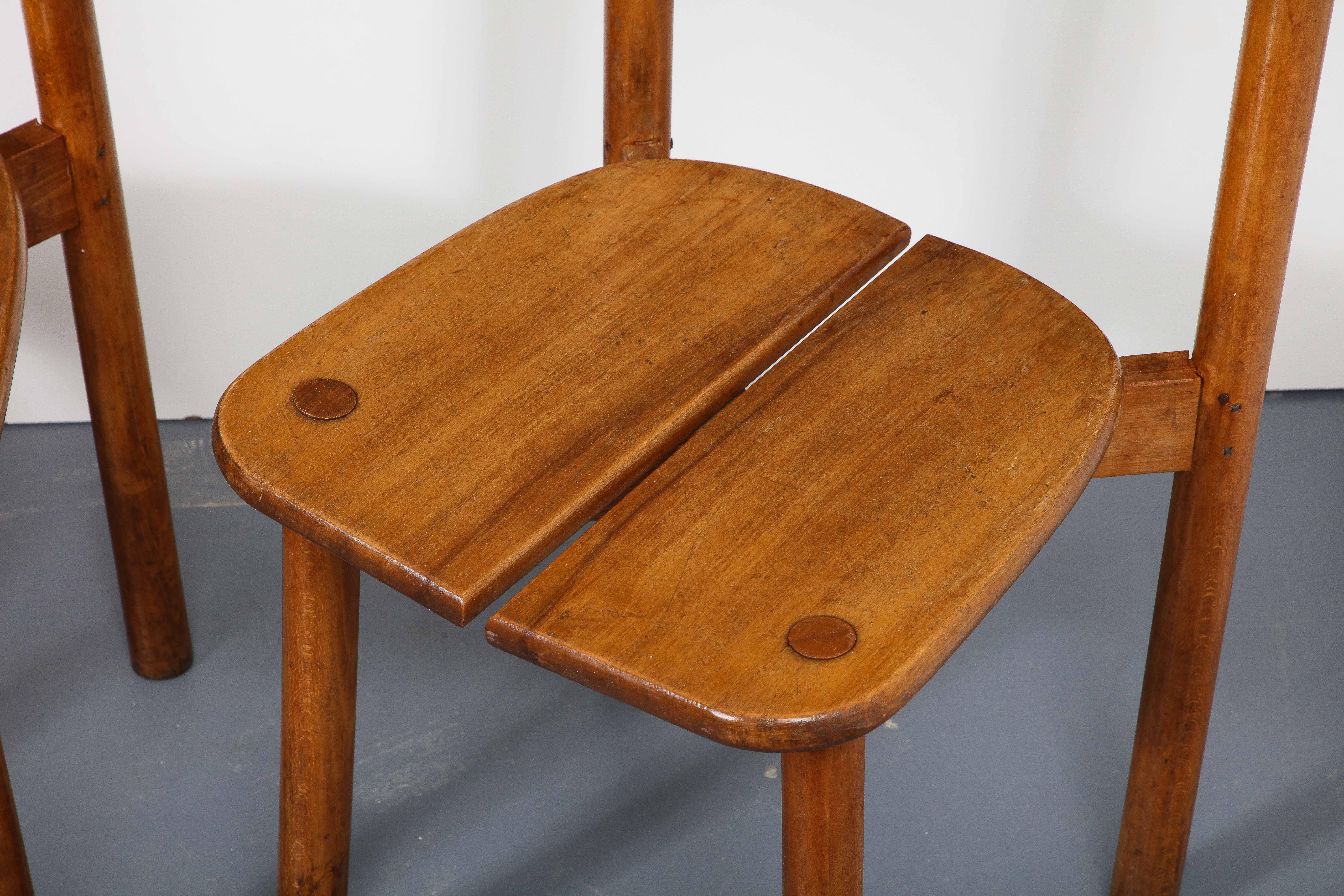 Oak Dining Chairs by Pierre Gautier-Delaye, France, circa 1950s For Sale 8