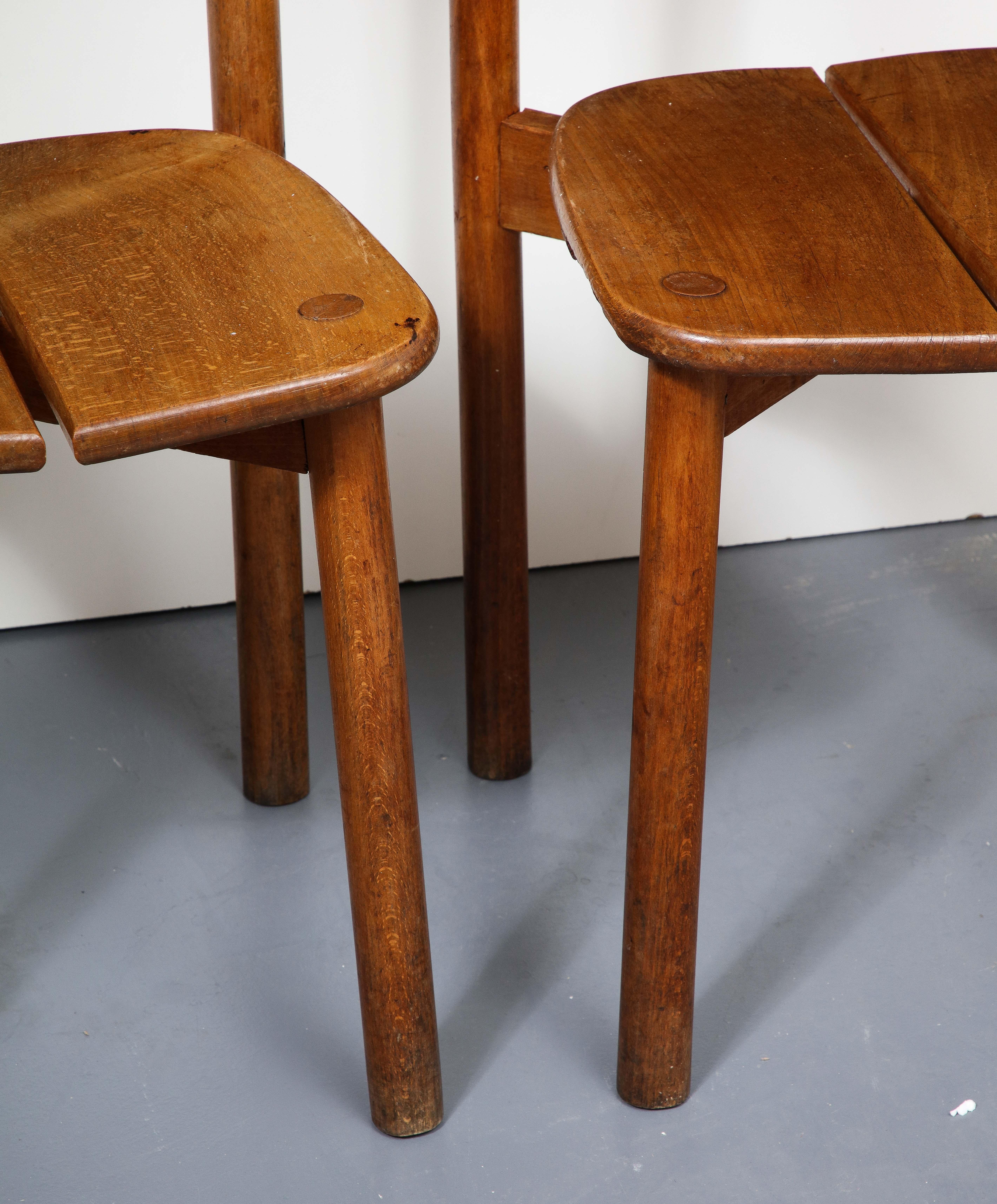 Oak Dining Chairs by Pierre Gautier-Delaye, France, circa 1950s For Sale 9