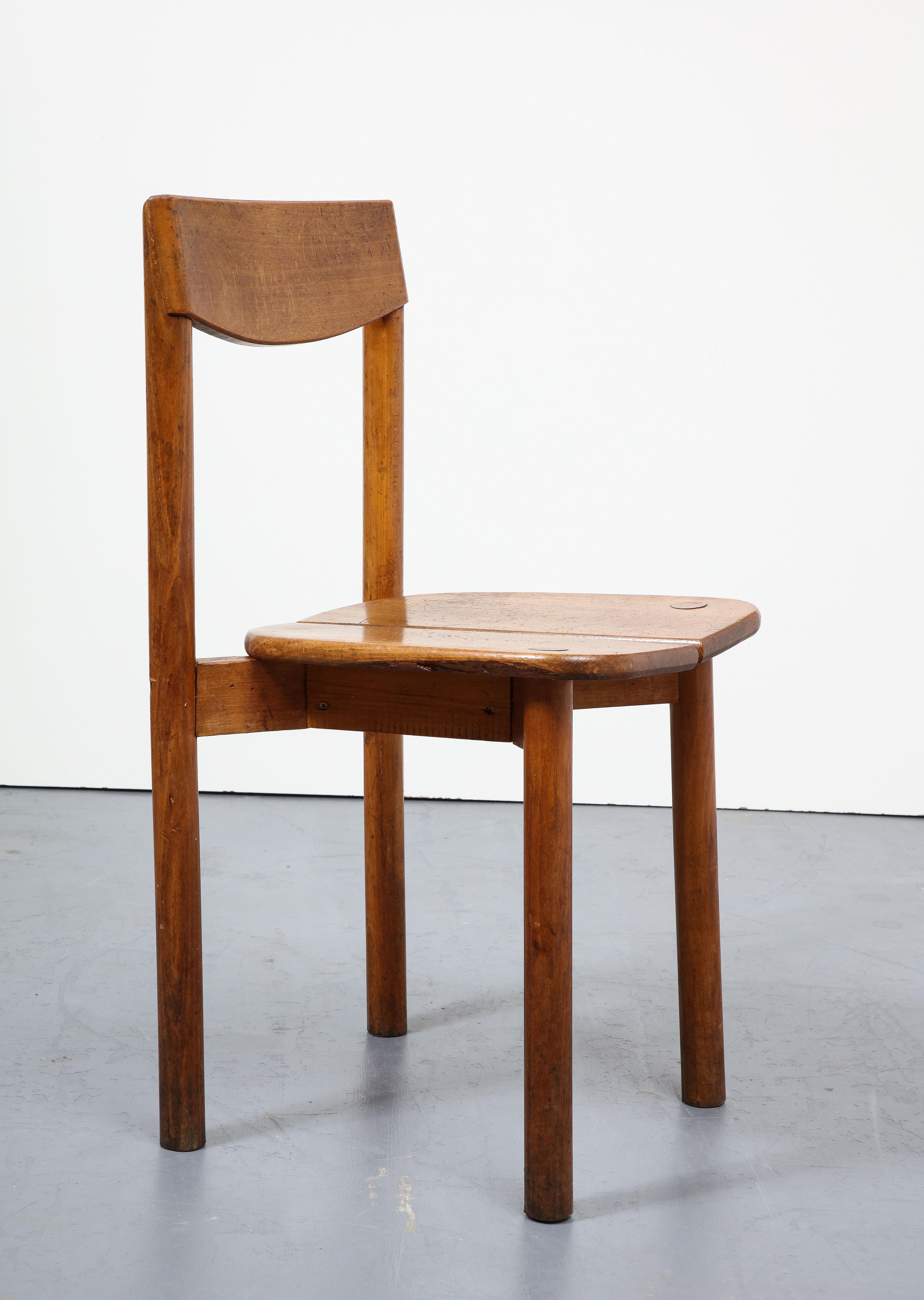 Oak Dining Chairs by Pierre Gautier-Delaye, France, circa 1950s For Sale 13