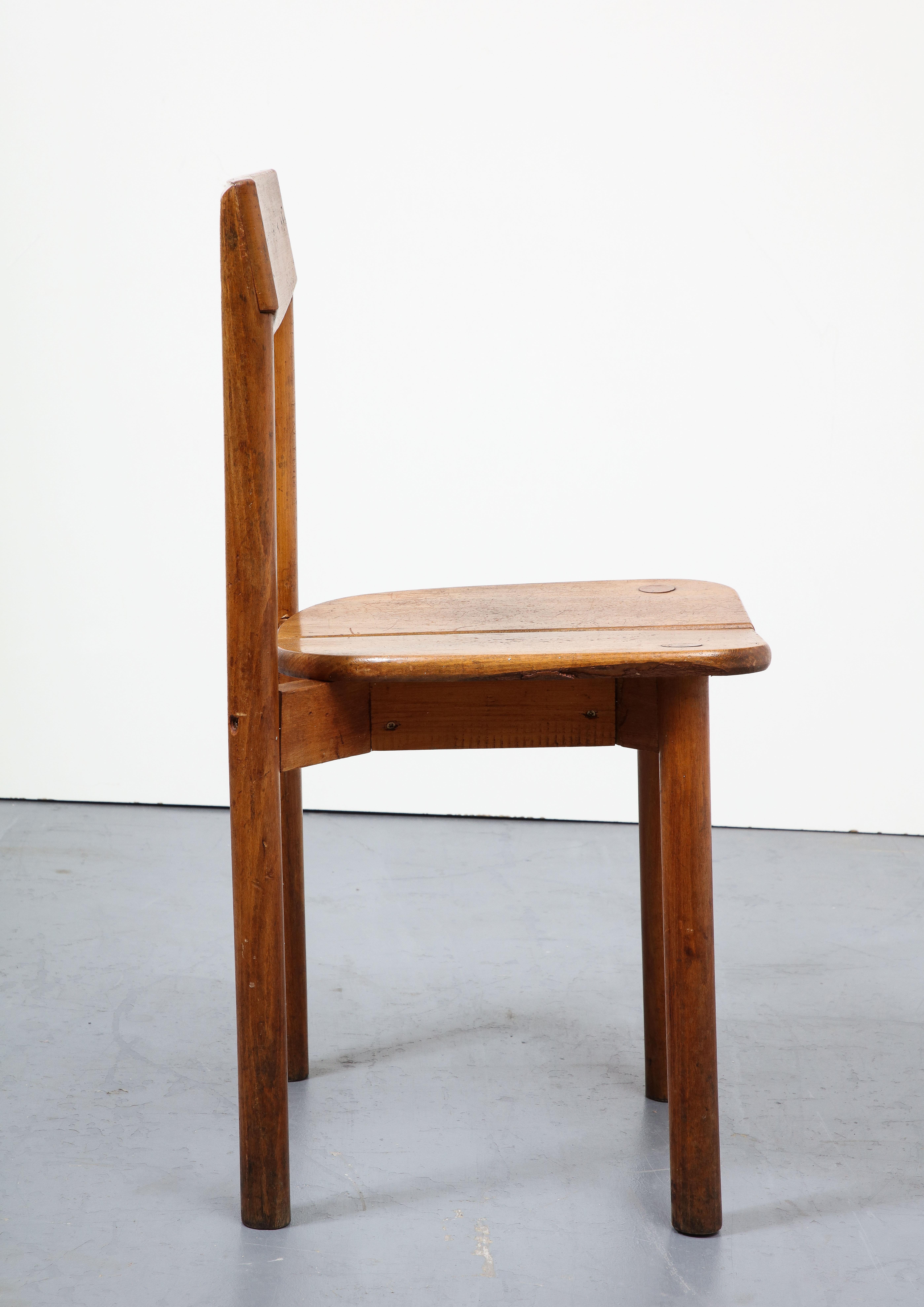 Oak Dining Chairs by Pierre Gautier-Delaye, France, circa 1950s For Sale 14