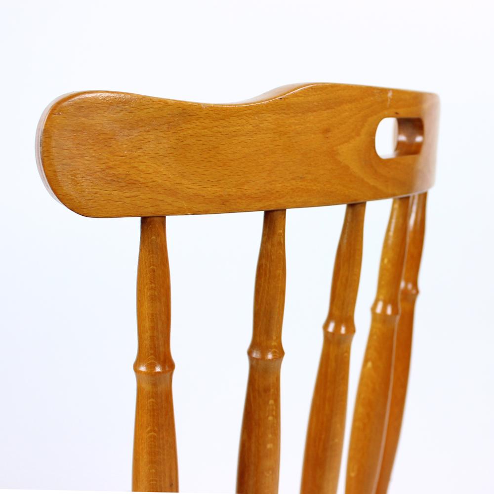 Oak Dining Chairs, Czechoslovakia 1960s, Set of 4 For Sale 6