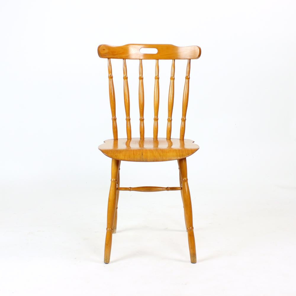 Mid-20th Century Oak Dining Chairs, Czechoslovakia 1960s, Set of 4 For Sale