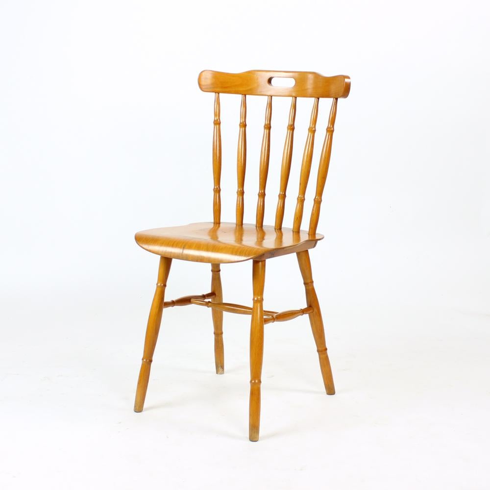 Oak Dining Chairs, Czechoslovakia 1960s, Set of 4 For Sale 1