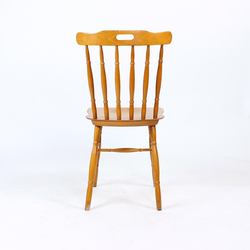 Oak Dining Chairs, Czechoslovakia 1960s, Set of 4 For Sale 3