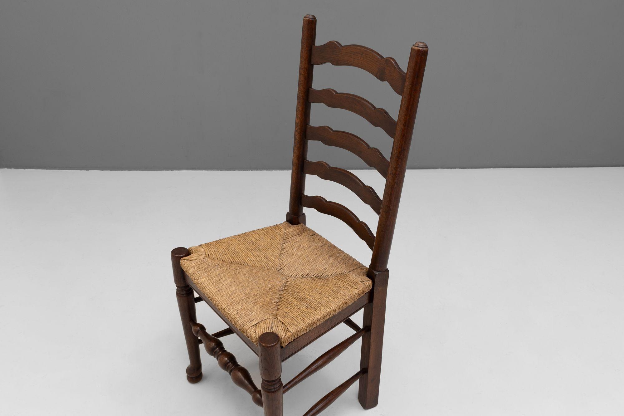 Rush Oak Dining Chairs For Sale