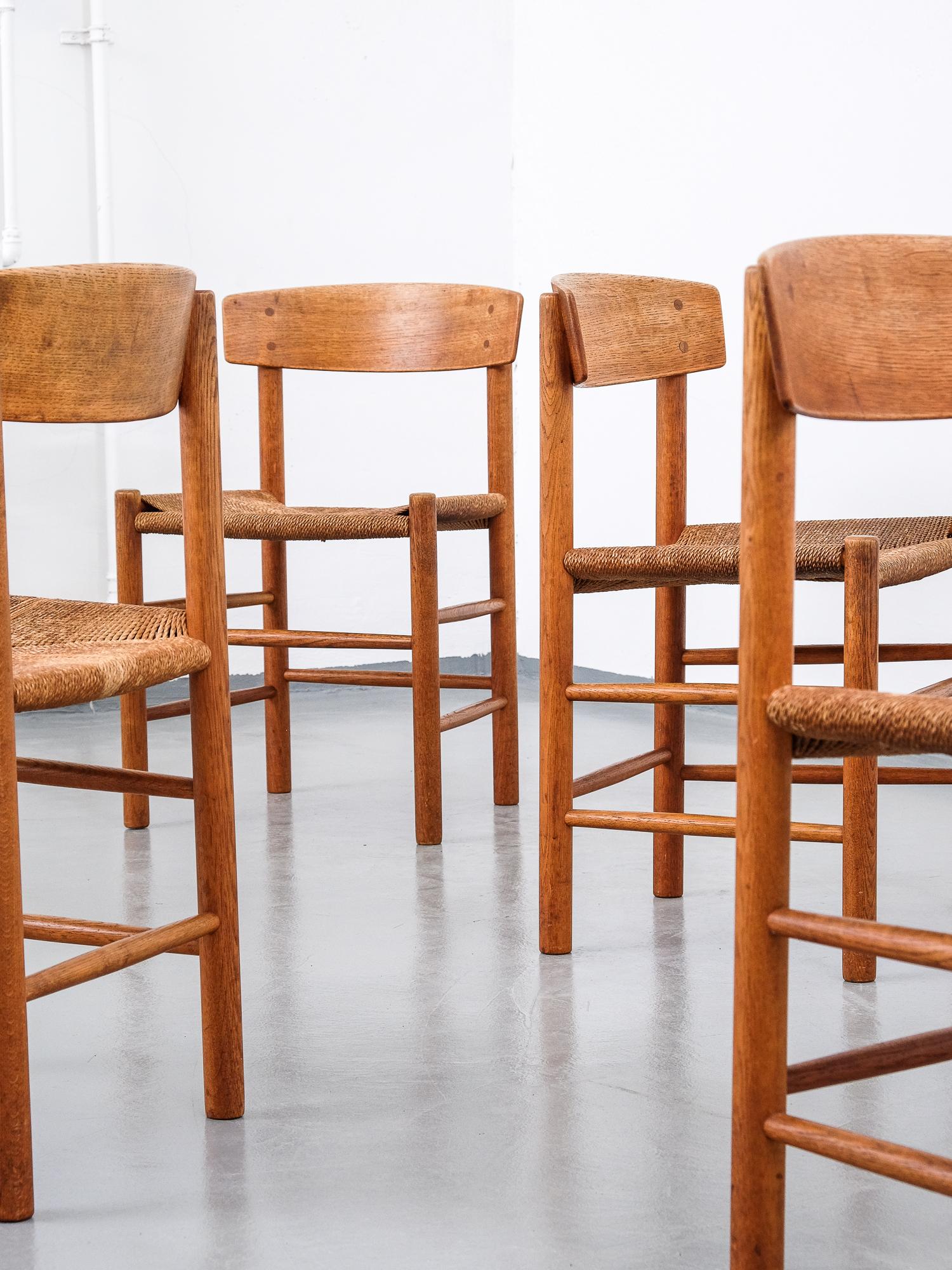 Oak Dining Chairs Model J39 by Børge Mogensen, Set of Five 7