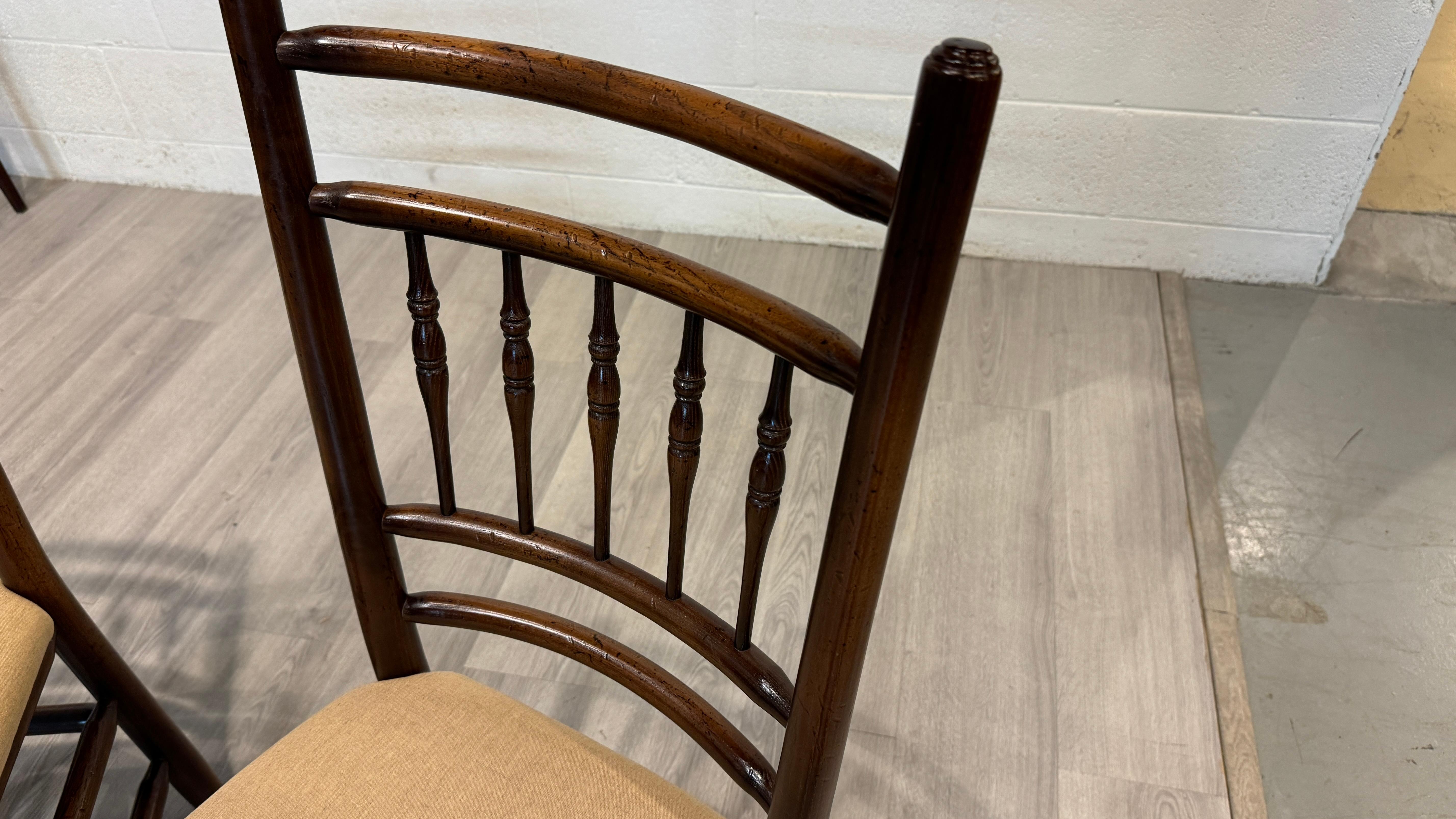 Oak Dining Chairs Traditional English Tudor Style For Sale 6