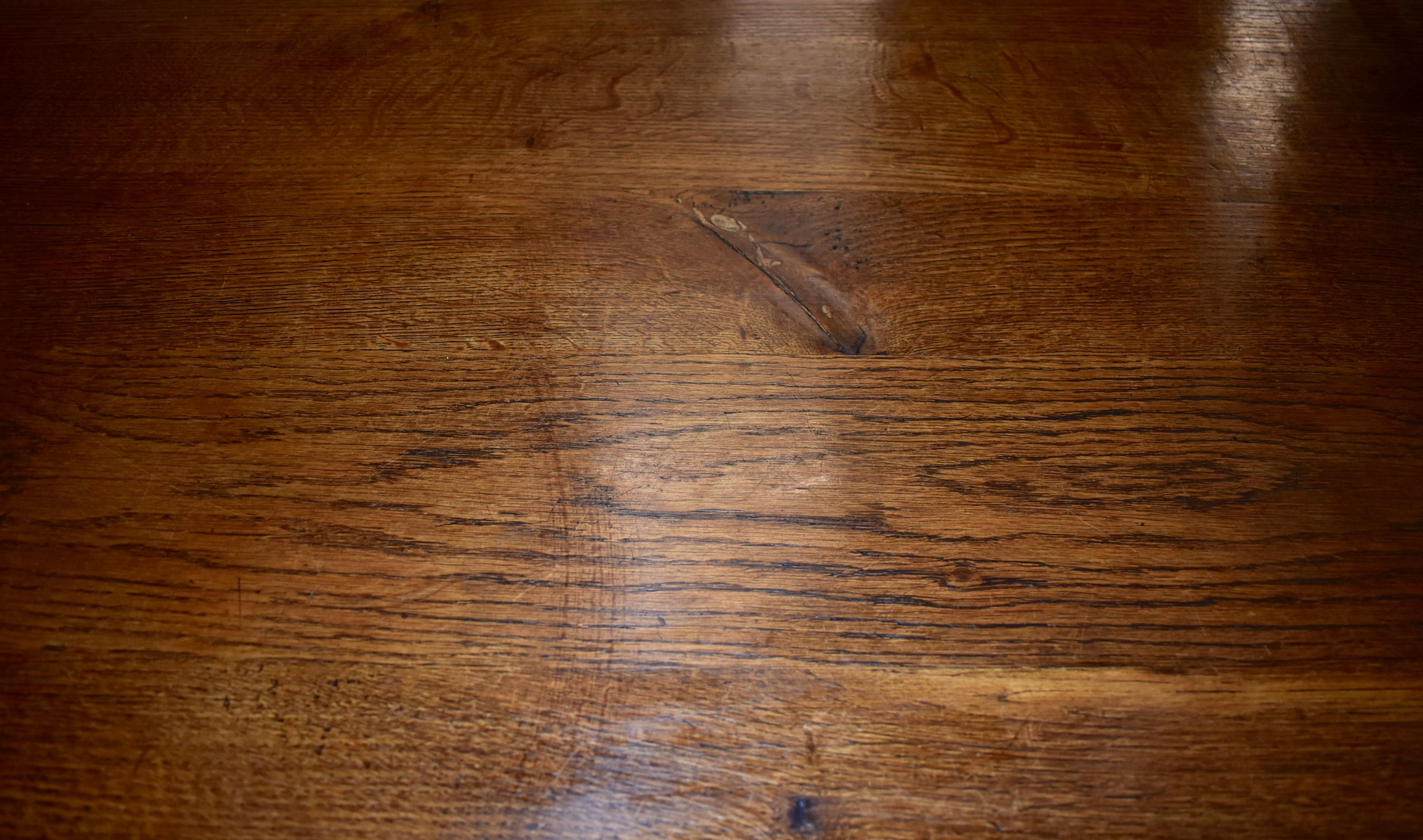 Oak Dining Table and Chairs, Set of Seven, circa 1920 8