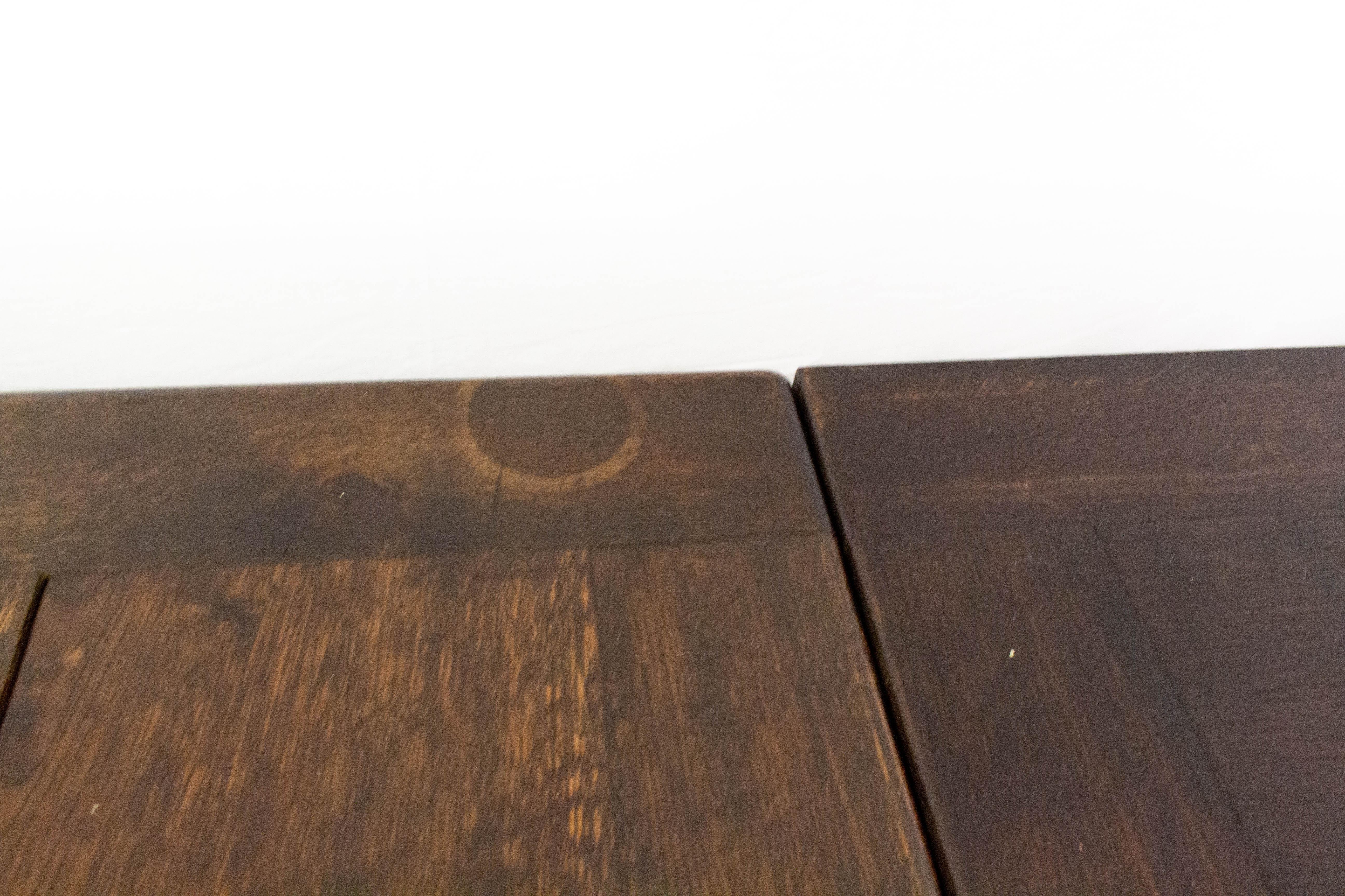 Oak Dining Table Basque Spanish Renaissance Revival Refectory Extends Midcentury 9