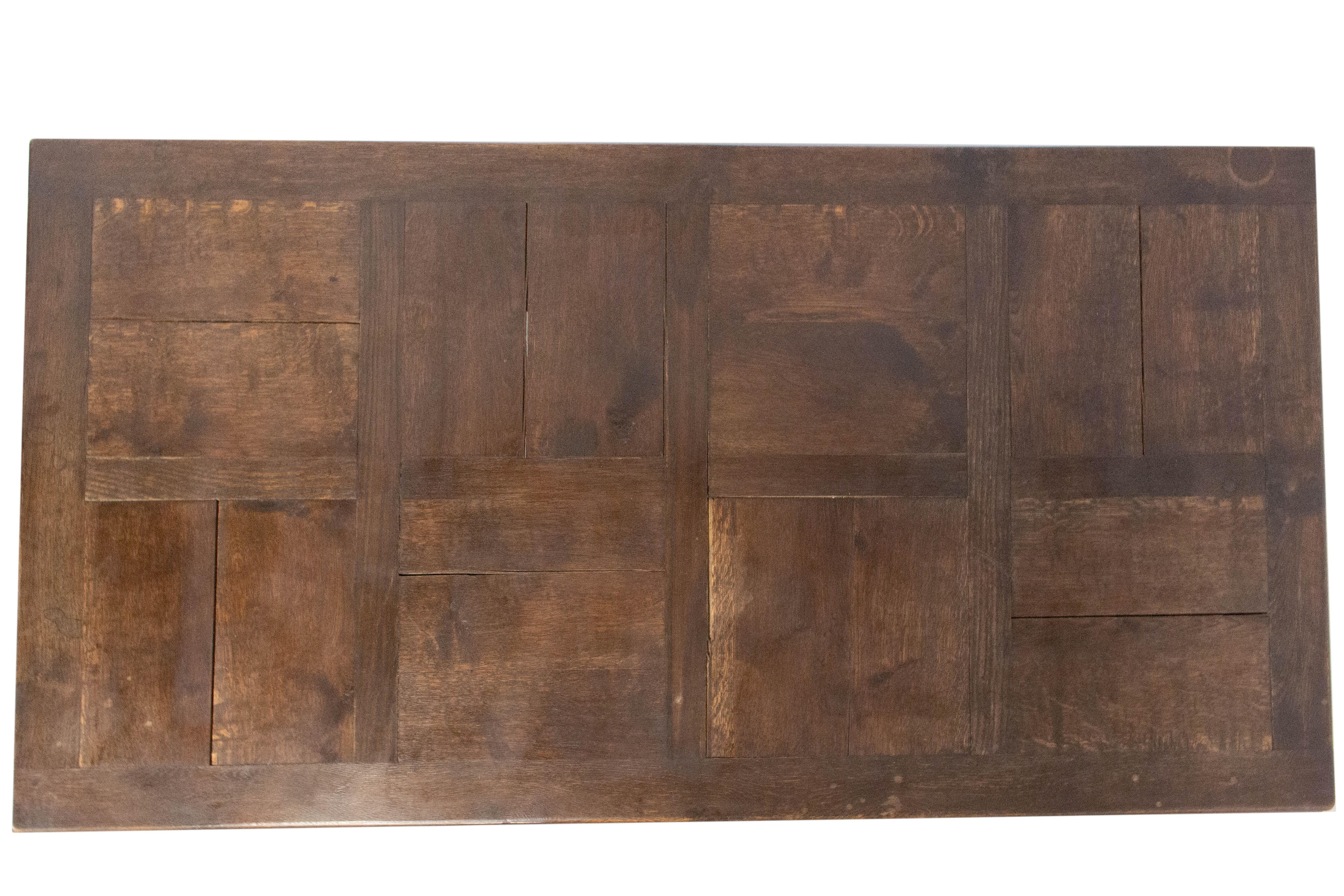Oak Dining Table Basque Spanish Renaissance Revival Refectory Extends Midcentury 2