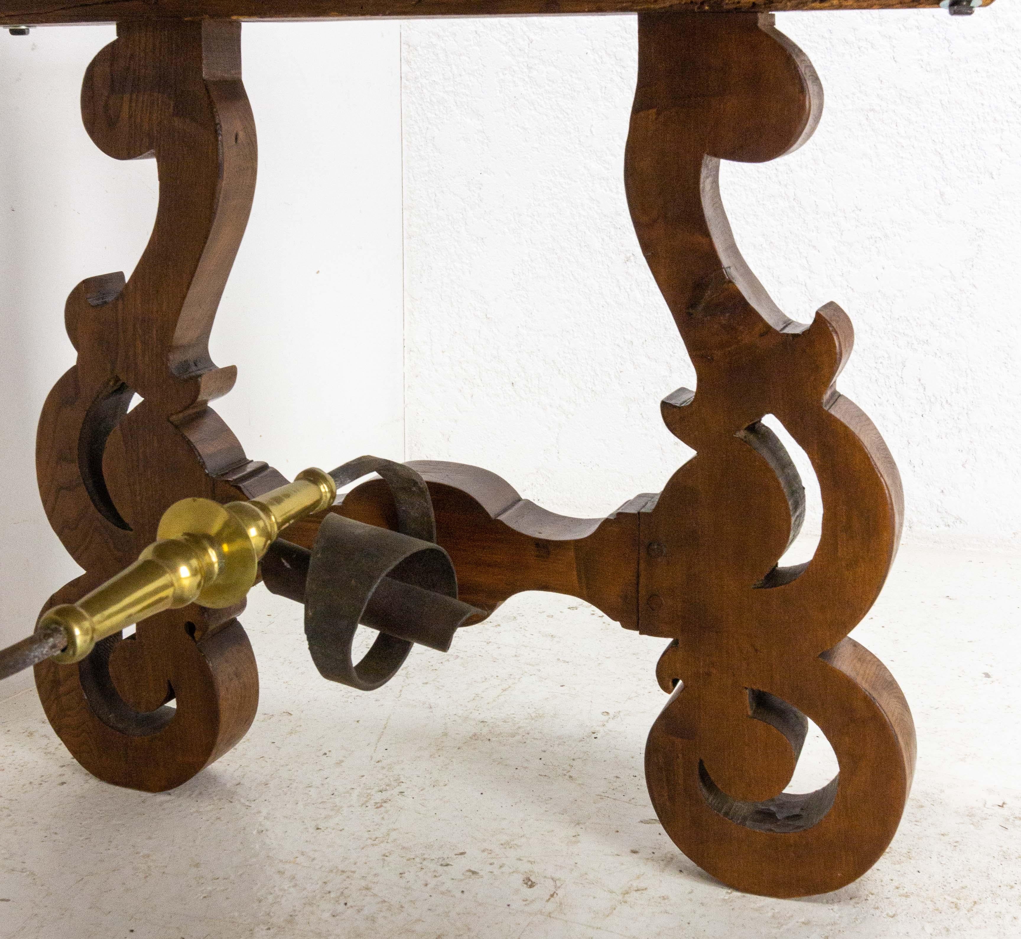 Oak Dining Table Basque Spanish Renaissance Revival Refectory Midcentury, Mid-C. 3