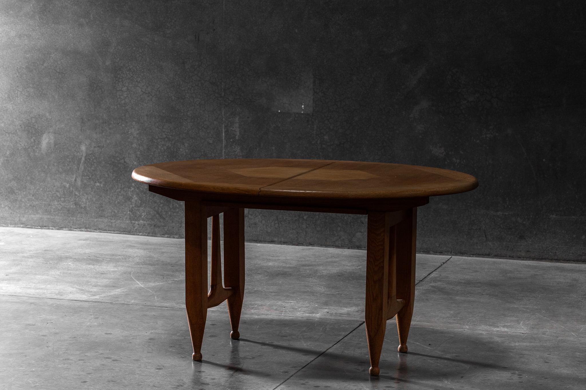 Oak Dining Table by Guillerme et Chambron 1