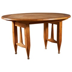 Oak Dining Table by Guillerme et Chambron