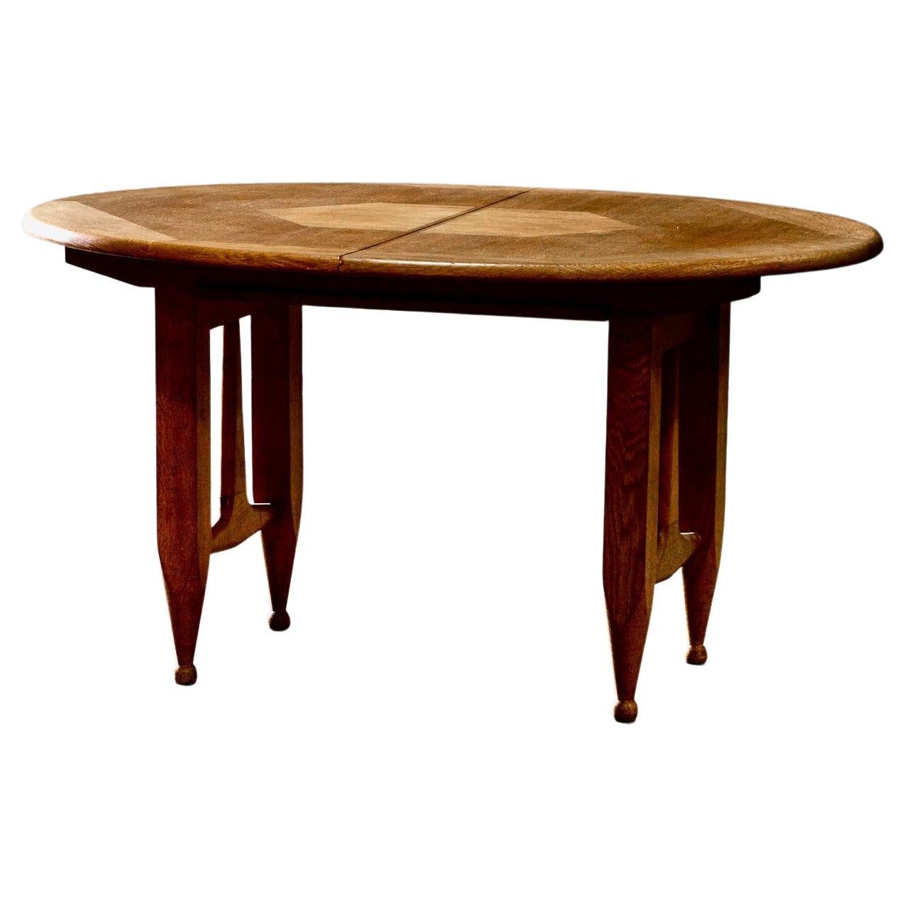 Oak Dining Table by Guillerme et Chambron