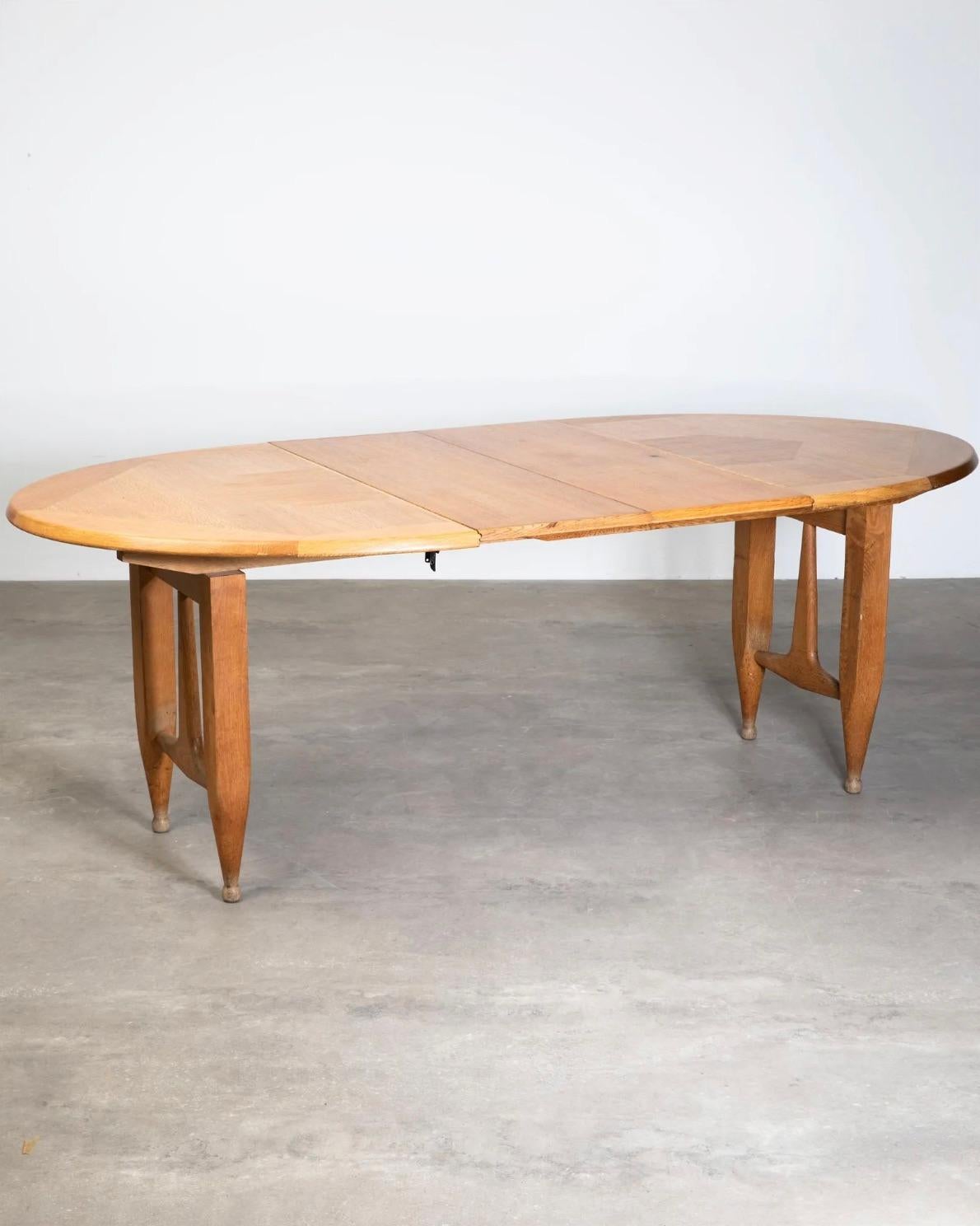 Oak Dining Table by Robert Guillerme & Jacques Chambron for Votre Maison In Good Condition For Sale In London, England