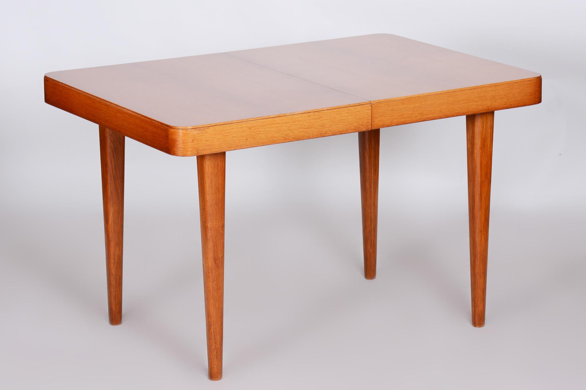 Beech Oak Dining Table, Designed by Jindrich Halabala, 1940s, Made by Up Závody For Sale