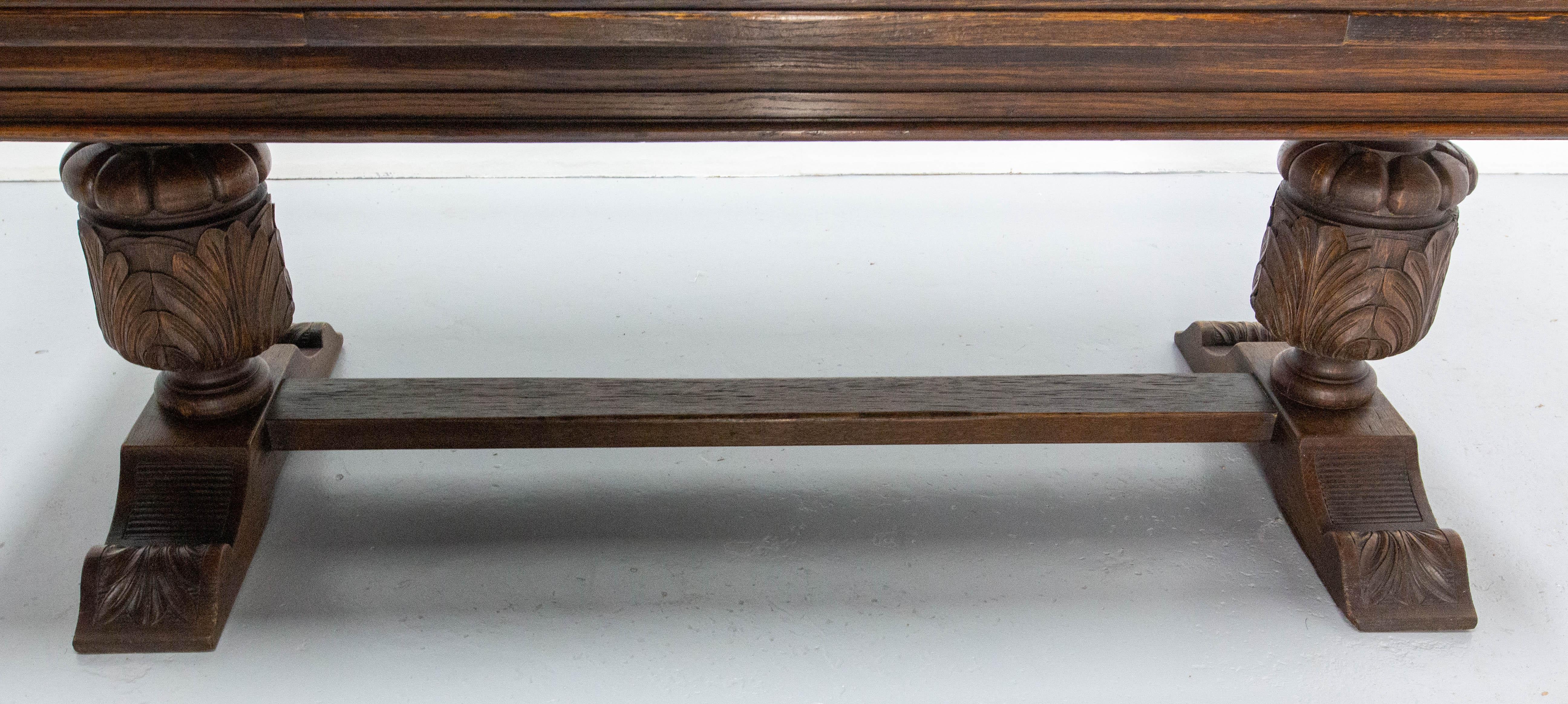 Esszimmertisch aus Eichenholz, ausziehbar, spanischer Renaissance-Stil, 20. Jahrhundert im Angebot 4