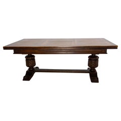 Oak Dining Refectory Table Extendable Spanish Renaissance Style 20th Midcentury