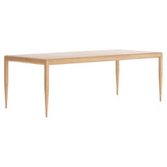 Mesa de comedor de roble de estilo moderno de mediados de siglo, mesa de cocina de roble