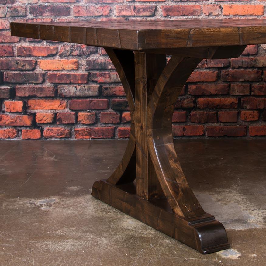 American Oak Dining Table Made From Reclaimed Boxcar Flooring