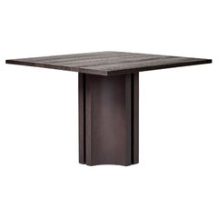 Oak Dining Table, Square top, Solid Dark Brown European Oak - Aperta by Mokko