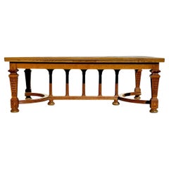 Mesa de comedor de roble con extensiones, siglo XIX