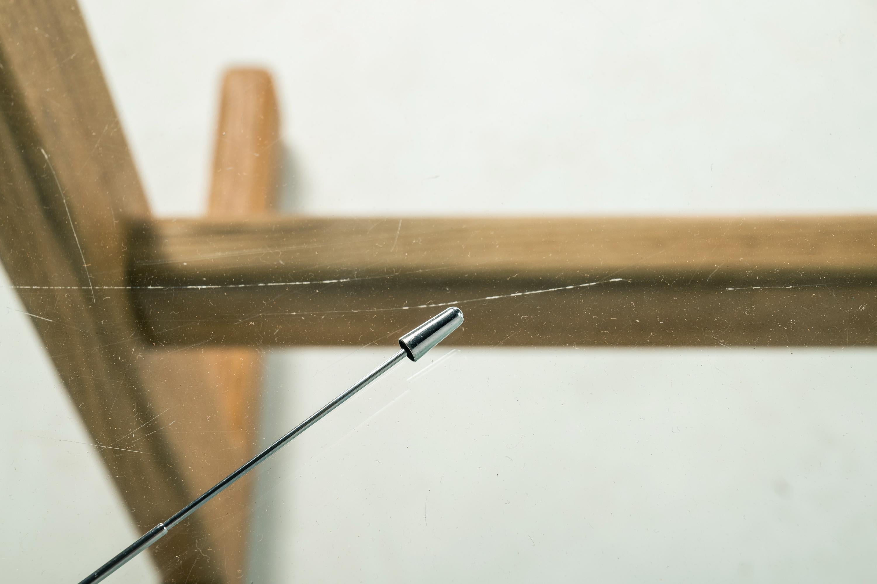 Tavolo da pranzo in Oak con piano in vetro alla maniera di Hans J. Wegner, Danimarca,  1970's in vendita 6
