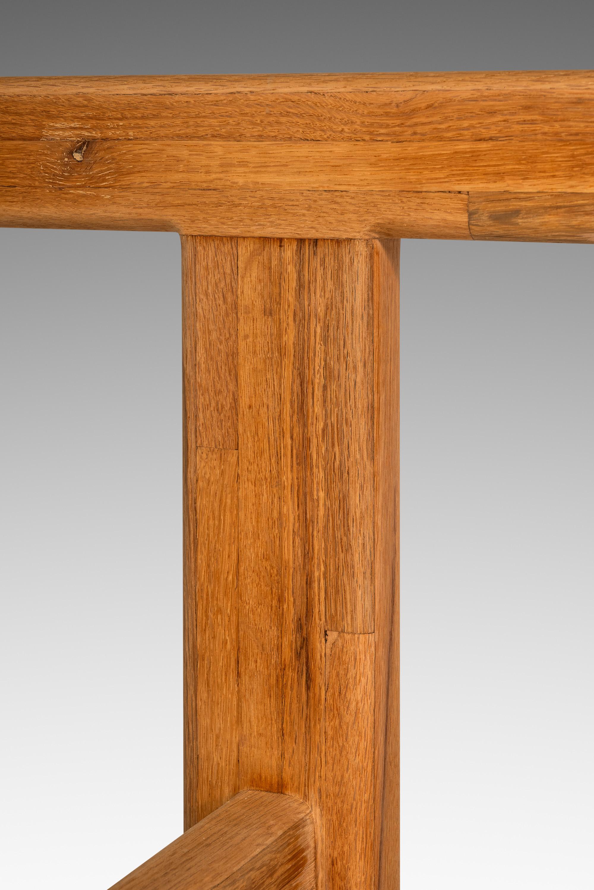 Tavolo da pranzo in Oak con piano in vetro alla maniera di Hans J. Wegner, Danimarca,  1970's in vendita 10