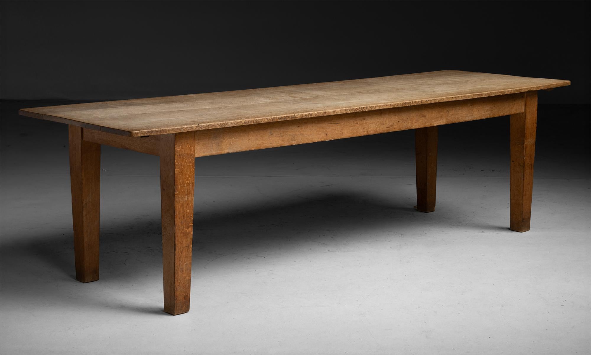 Oak Dining Tables
England, 1900
Oak table of the Edwardian era, with worn finish. 2 available.
96”w x 31.5”d x 30”h