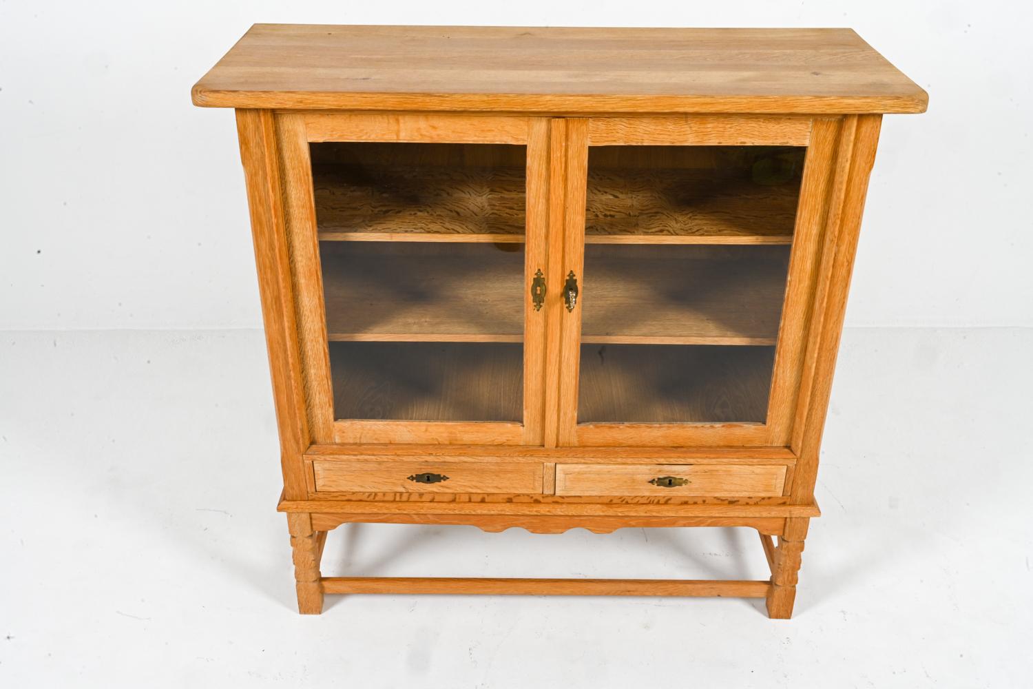 Scandinavian Modern Oak Display Cabinet By Henry Kjærnulf, Denmark 1970s For Sale