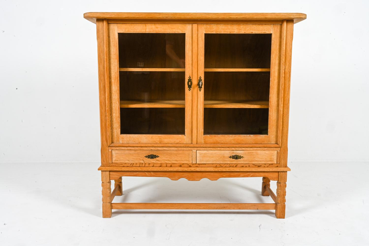 Danish Oak Display Cabinet By Henry Kjærnulf, Denmark 1970s For Sale